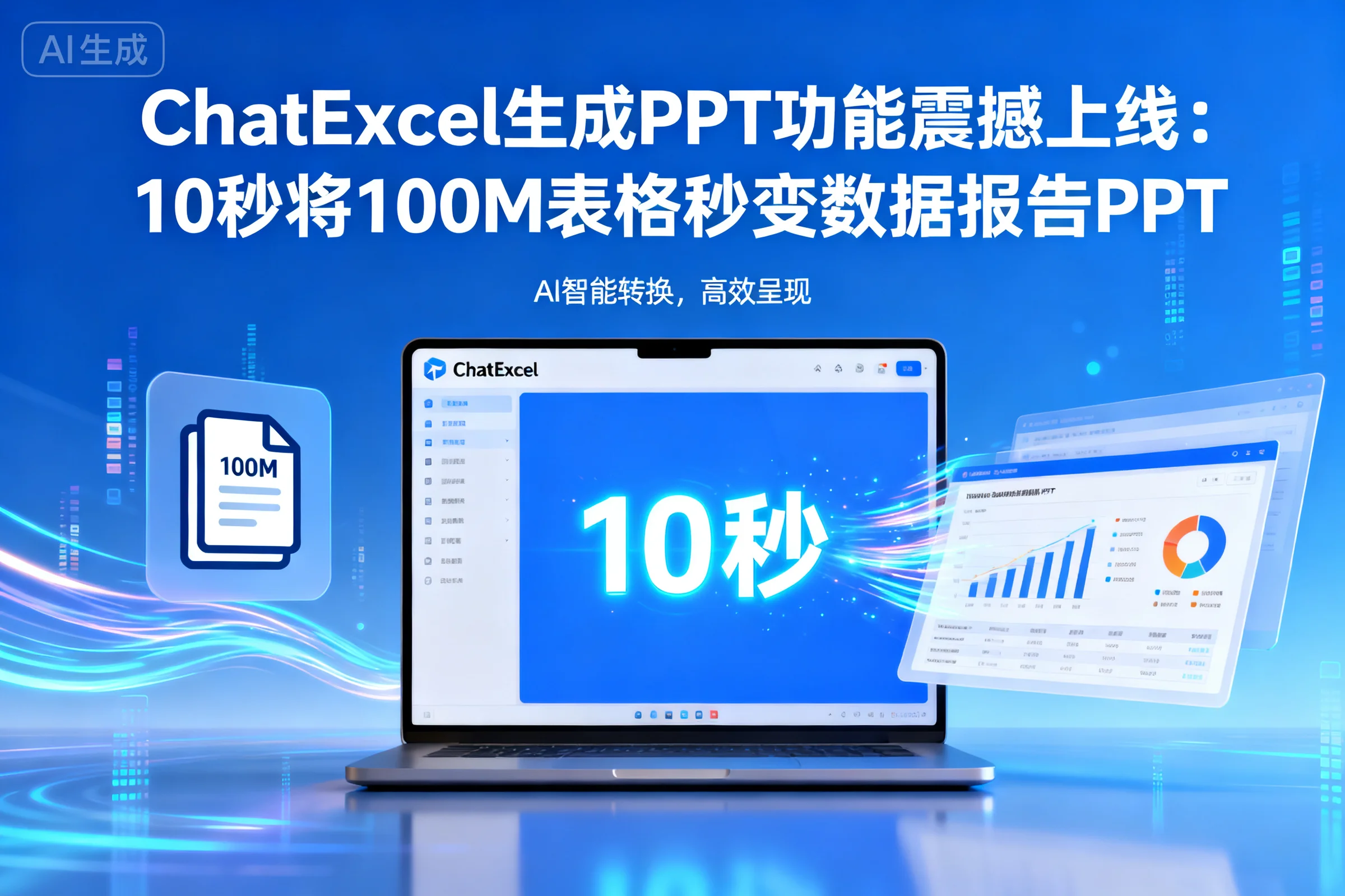 ChatExcel生成PPT功能震撼上线：10秒将100M表格秒变数据报告PPT
