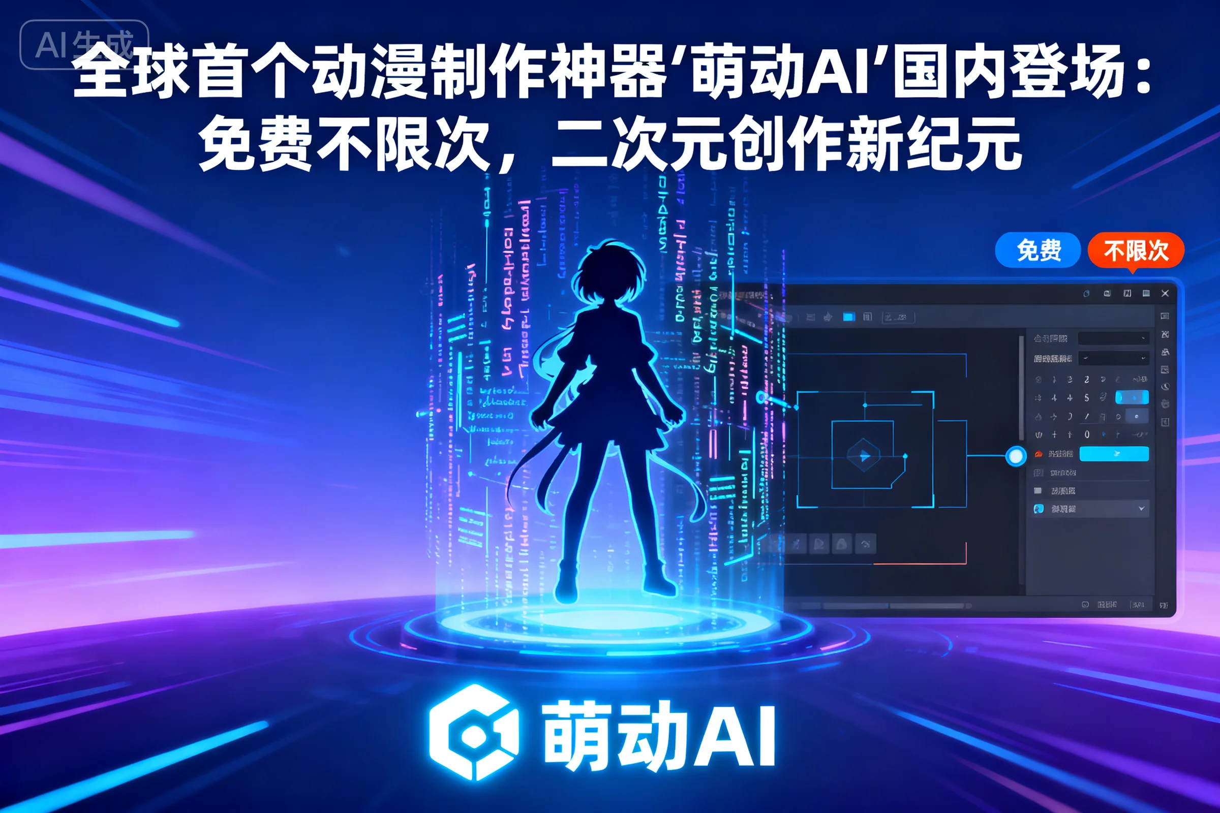 全球首个动漫制作神器"萌动AI"国内登场：免费不限次，二次元创作新纪元