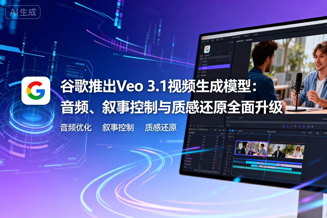 谷歌推出Veo 3.1视频生成模型:音频、叙事控制与质感还原全面升级