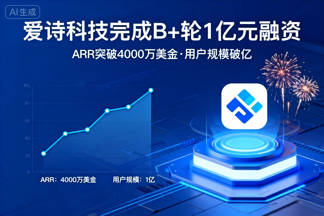 爱诗科技完成B+轮1亿元融资:ARR突破4000万美金,用户规模破亿