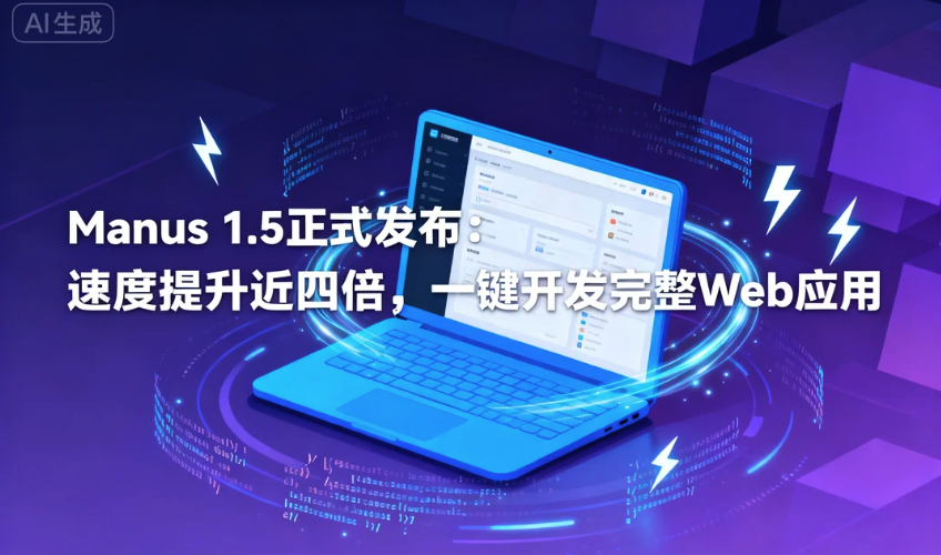 Manus 1.5正式发布:速度提升近四倍,一键开发完整Web应用
