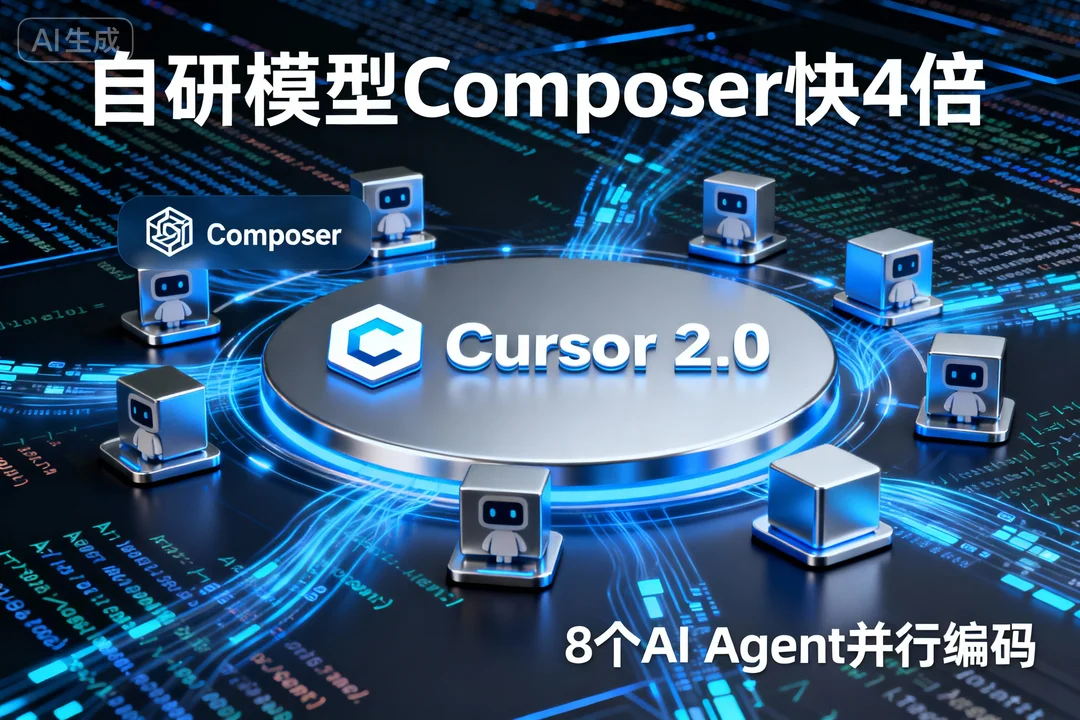 Cursor 2.0震撼发布:自研模型Composer快4倍,8个AI Agent并行编码