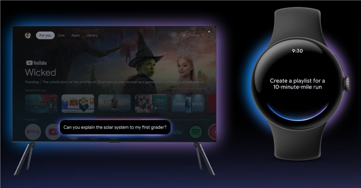 Google 将 Gemini AI 助手扩展至Wear OS和Google TV，开启全新智能体验